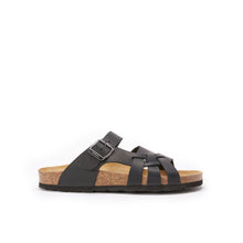 Load image into Gallery viewer, Black multi-strap sandals ALVARO made with leather
