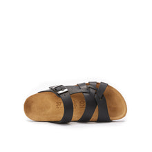 Load image into Gallery viewer, Black multi-strap sandals ALVARO made with leather
