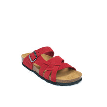 Load image into Gallery viewer, Red multi-straps ALVARO made with suede leather
