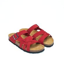 Load image into Gallery viewer, Red multi-straps ALVARO made with suede leather
