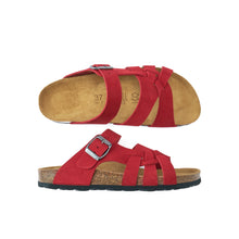 Load image into Gallery viewer, Red multi-straps ALVARO made with suede leather
