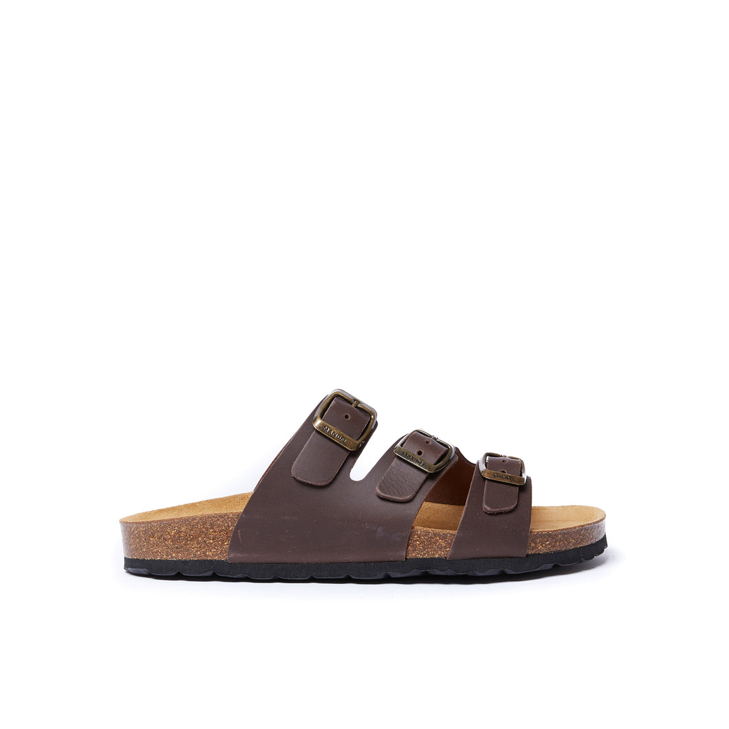 Dark Brown multi-straps ALVARO made with oiled leather