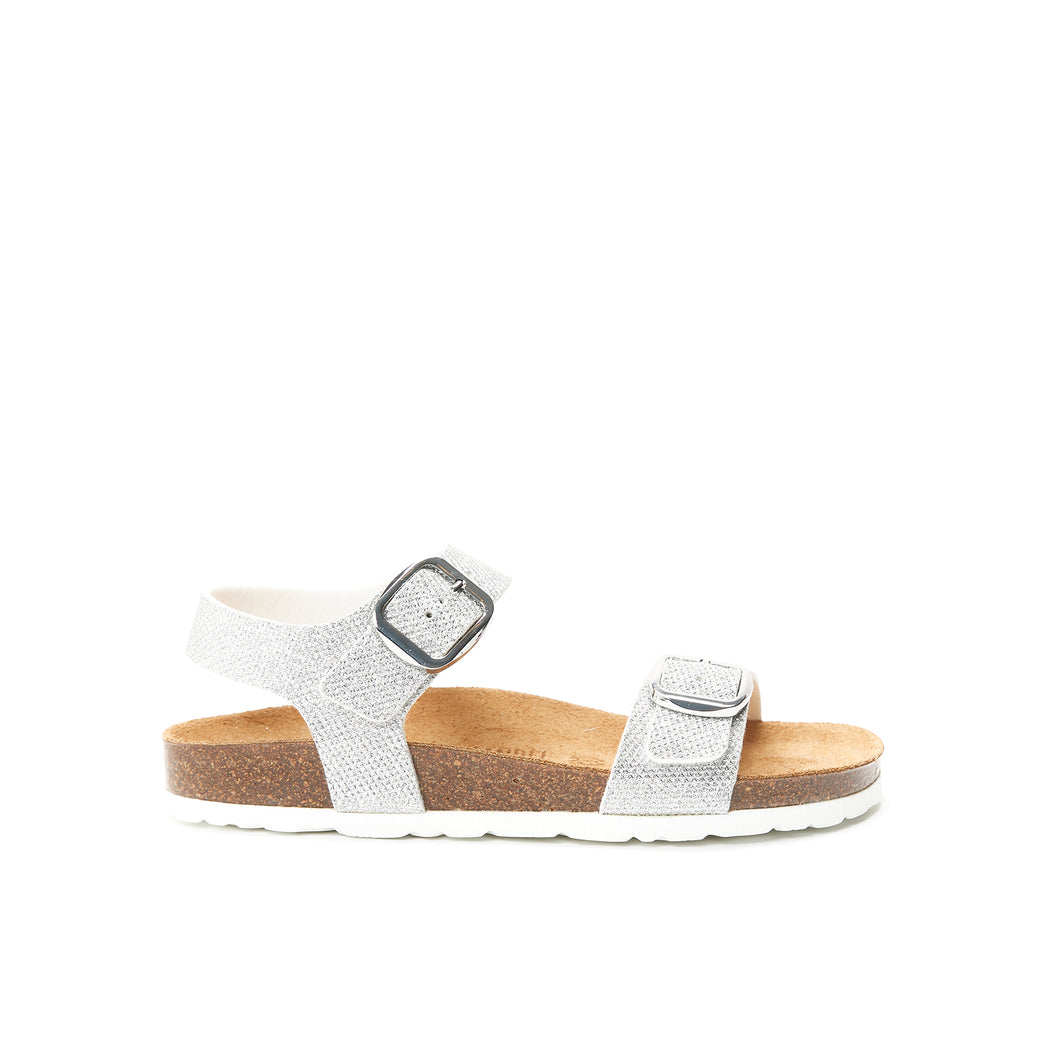 Silver sandals INES made with eco-leather