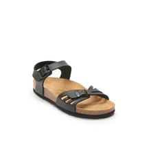 Load image into Gallery viewer, Black sandals NEVA made with eco-leather
