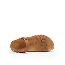 Charger l&#39;image dans la galerie, Cognac Brown sandals NEVA made with eco-leather
