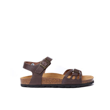 Charger l&#39;image dans la galerie, Dark Brown sandals NEVA made with oiled leather
