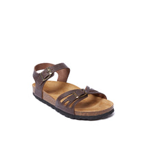 Charger l&#39;image dans la galerie, Dark Brown sandals NEVA made with oiled leather
