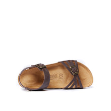 Charger l&#39;image dans la galerie, Dark Brown sandals NEVA made with oiled leather
