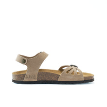 Load image into Gallery viewer, Taupe sandals NEVA made with suede leather
