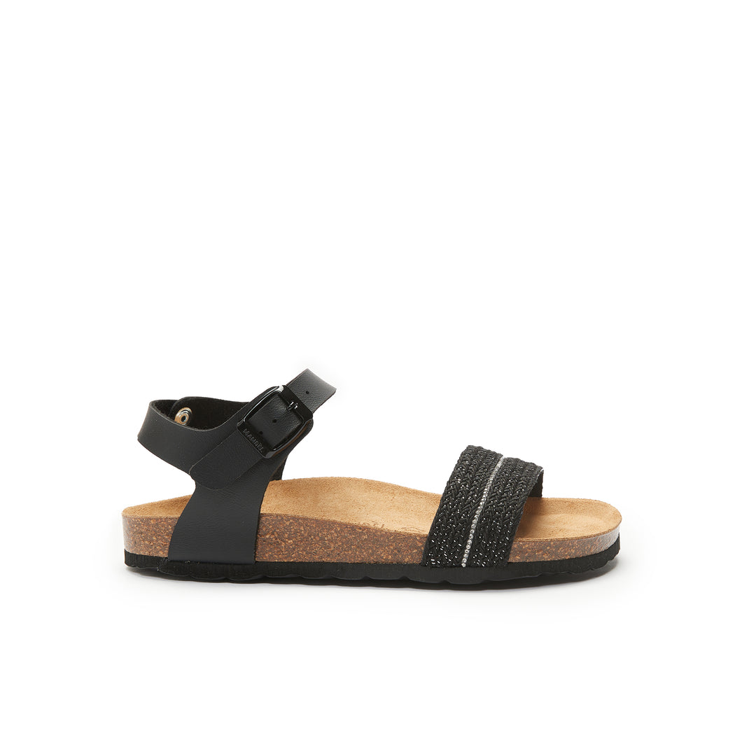 Black sandals BELLA made with eco-leather