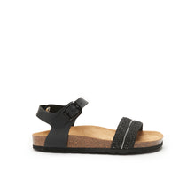 Load image into Gallery viewer, Black sandals BELLA made with eco-leather
