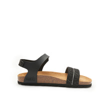 Load image into Gallery viewer, Black sandals BELLA made with eco-leather
