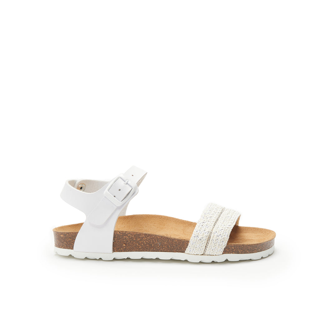 White sandals BELLA made with eco-leather