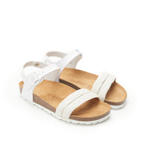 Load image into Gallery viewer, White sandals BELLA made with eco-leather
