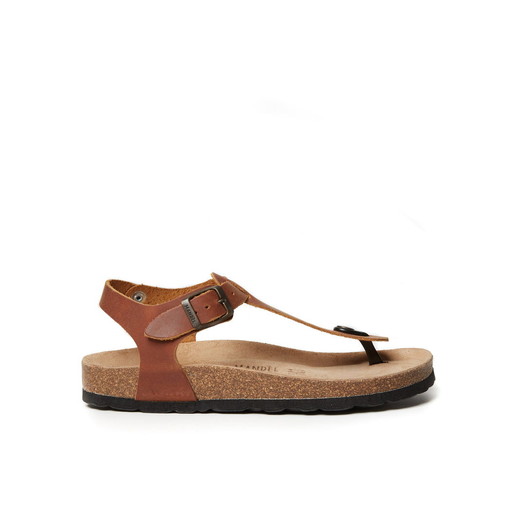 Brown sandals LEON made with leather
