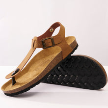 Load image into Gallery viewer, Brown sandals LEON made with eco-leather
