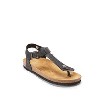 Charger l&#39;image dans la galerie, Black sandals LEON made with oiled leather
