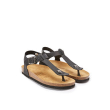 Carica l&#39;immagine nel visualizzatore di Gallery, Black sandals LEON made with oiled leather
