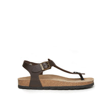 Carica l&#39;immagine nel visualizzatore di Gallery, Dark Brown sandals LEON made with oiled leather
