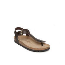 Carica l&#39;immagine nel visualizzatore di Gallery, Dark Brown sandals LEON made with oiled leather
