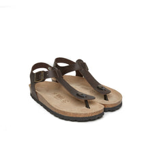 Carica l&#39;immagine nel visualizzatore di Gallery, Dark Brown sandals LEON made with oiled leather
