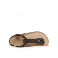 Carica l&#39;immagine nel visualizzatore di Gallery, Dark Brown sandals LEON made with oiled leather
