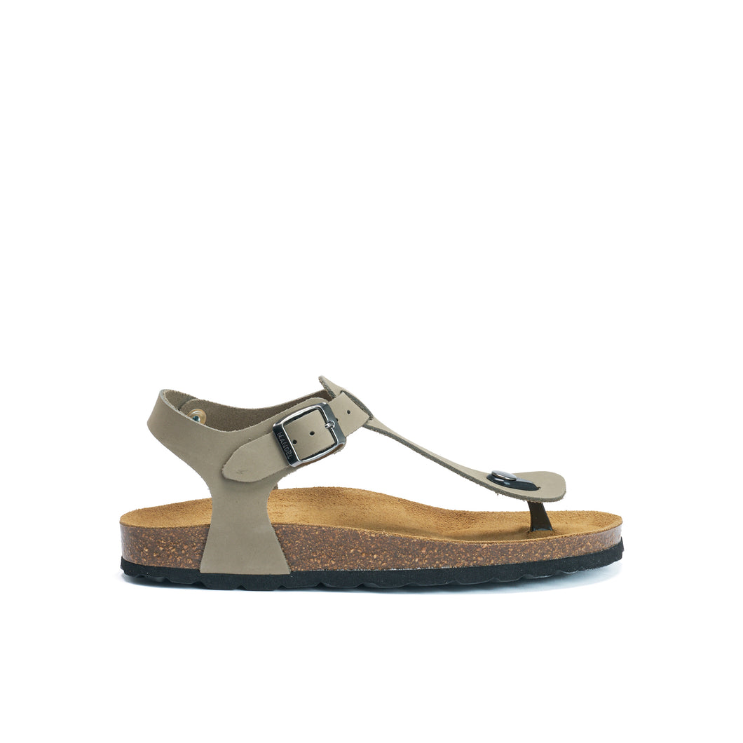 Grey sandals LEON made with nubuck leather