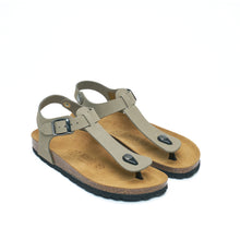 Charger l&#39;image dans la galerie, Grey sandals LEON made with nubuck leather
