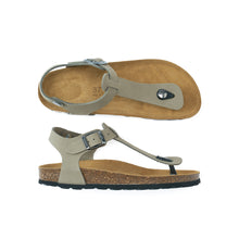 Load image into Gallery viewer, Grey sandals LEON made with nubuck leather
