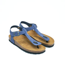 Load image into Gallery viewer, Jeans sandals LEON made with suede leather
