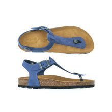 Load image into Gallery viewer, Jeans sandals LEON made with suede leather
