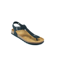 Load image into Gallery viewer, Black sandals LEON made with nubuck leather
