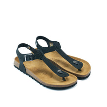 Load image into Gallery viewer, Black sandals LEON made with nubuck leather
