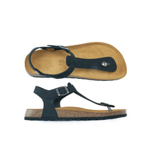 Load image into Gallery viewer, Black sandals LEON made with nubuck leather
