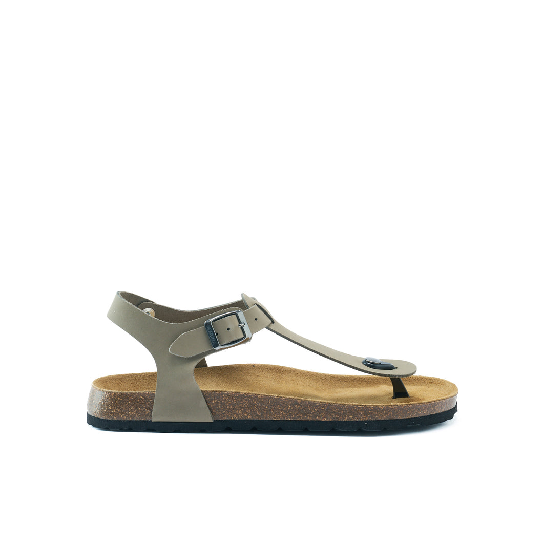 Grey sandals LEON made with nubuck leather