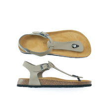 Load image into Gallery viewer, Grey sandals LEON made with nubuck leather
