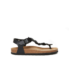 Load image into Gallery viewer, Black sandals AIDA made with eco-leather
