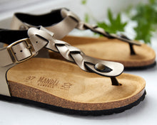 Load image into Gallery viewer, Bronze sandals AIDA made with eco-leather
