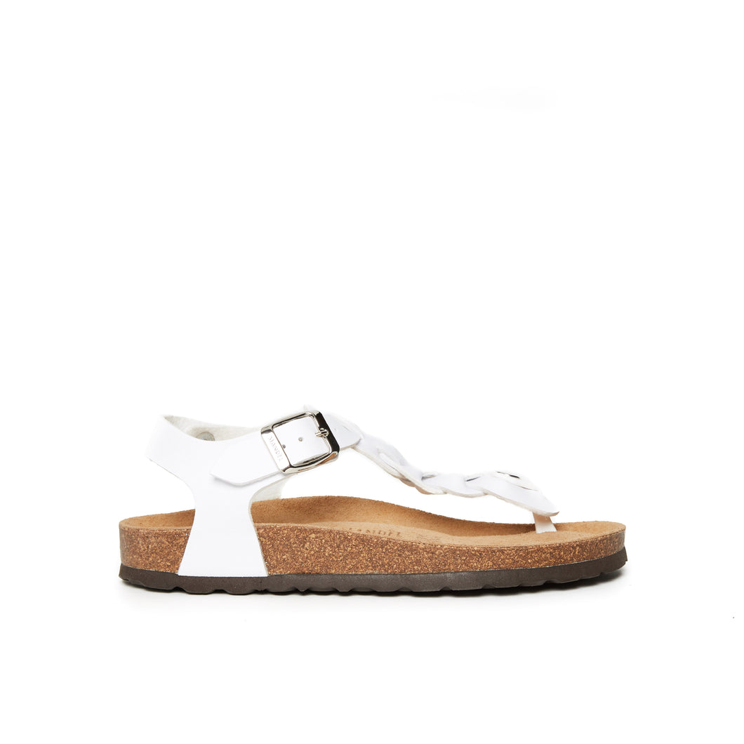 White sandals AIDA made with eco-leather