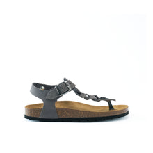 Load image into Gallery viewer, Grey sandals AIDA made with suede leather
