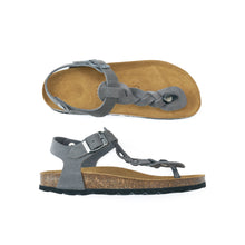 Load image into Gallery viewer, Grey sandals AIDA made with suede leather
