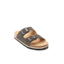 Load image into Gallery viewer, Grey two-strap sandals ALBERTO made with leather
