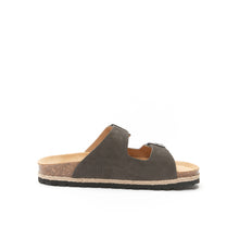 Load image into Gallery viewer, Grey two-strap sandals ALBERTO made with leather
