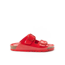 Load image into Gallery viewer, Red two-strap sandals ALBERTO made with eco-leather
