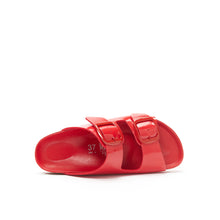 Load image into Gallery viewer, Red two-strap sandals ALBERTO made with eco-leather
