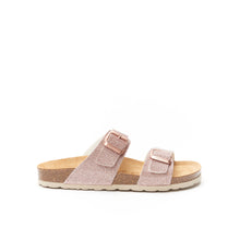 Load image into Gallery viewer, Pink two-strap sandals LORA made with eco-leather
