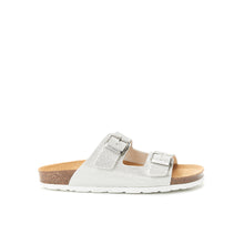 Load image into Gallery viewer, White two-strap sandals ALBERTO made with eco-leather
