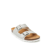 Load image into Gallery viewer, White two-strap sandals ALBERTO made with eco-leather
