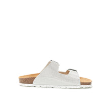 Load image into Gallery viewer, White two-strap sandals ALBERTO made with eco-leather
