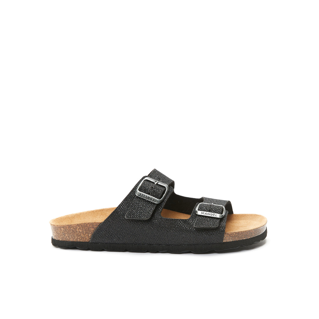 Black two-straps ALBERTO made with eco-leather